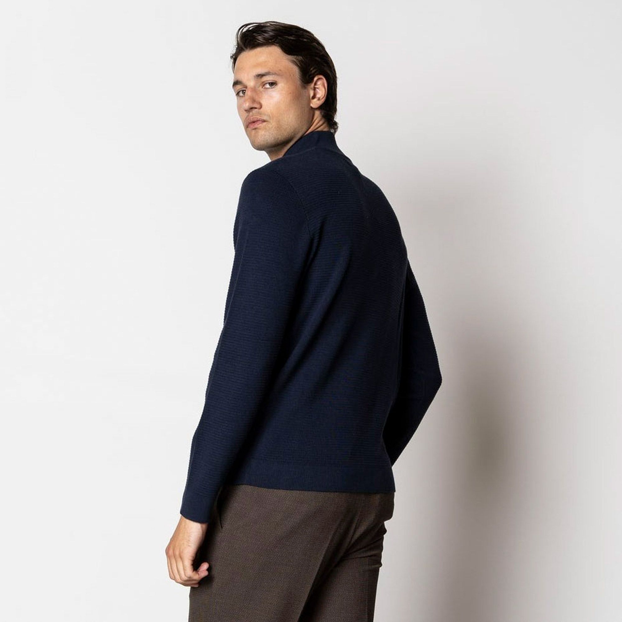 Clean Cut Copenhagen Oscar Knit Half Zip Sweater Men | Plutosport